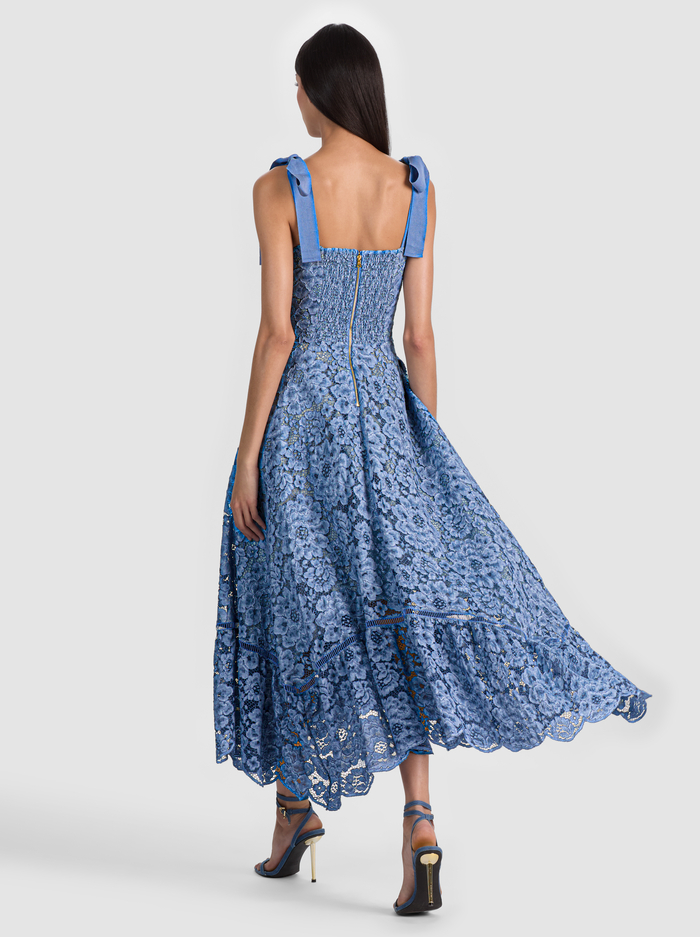 ROSALEE LACE BUSTIER DRESS - INDIGO image 3 - ALICE + OLIVIA