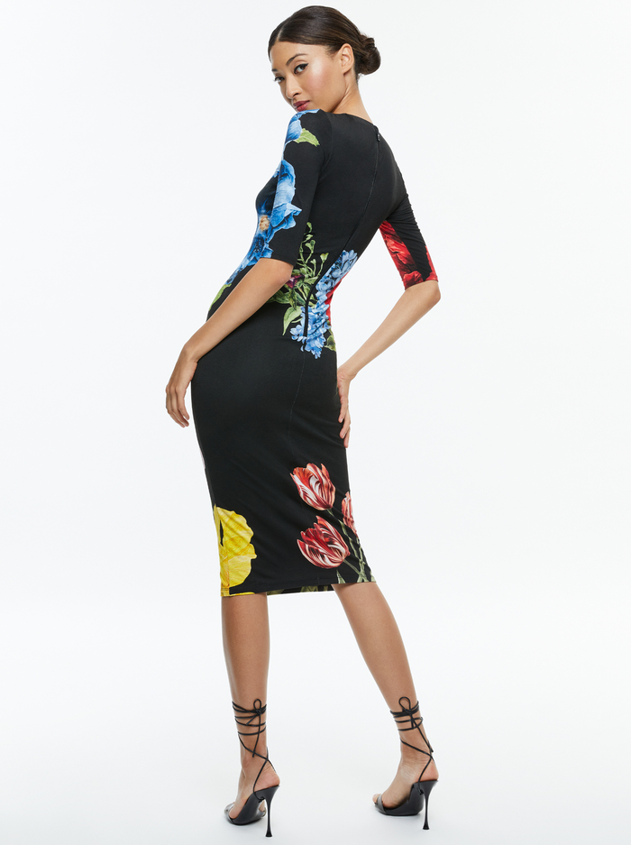 DELORA CREW NECK MIDI DRESS - LE PARISIEN BLACK image 2 - Alice And Olivia