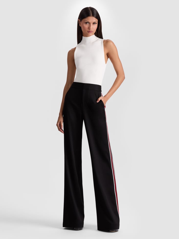 DYLAN PANT WITH SIDE STRIPE - BLACK image 1 - Alice And Olivia