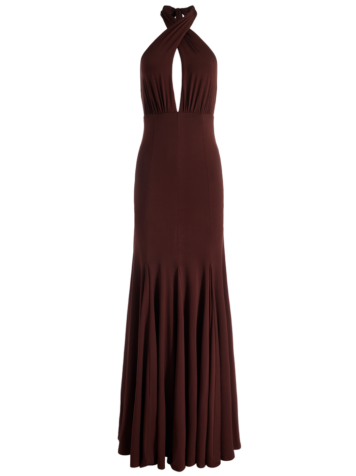 EVELINA MAXI DRESS - MOCHA image 5 - Alice And Olivia