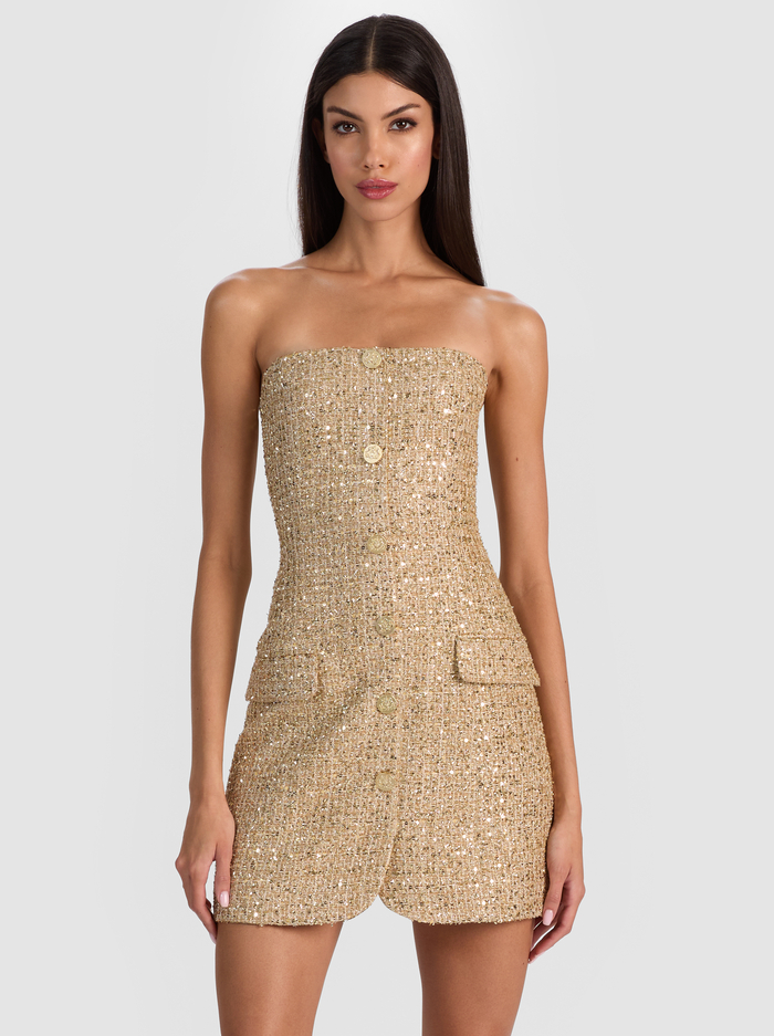 MADISON MINI BLAZER DRESS - PALE GOLD image 3 - Alice And Olivia
