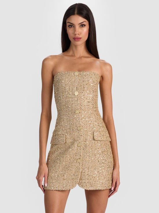 PALE GOLD-MADISON MINI BLAZER DRESS