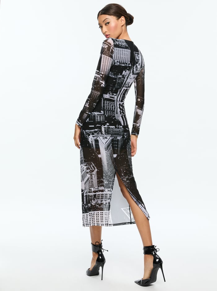 DELORA MIDI DRESS - CITYSCAPE image 3 - Alice And Olivia