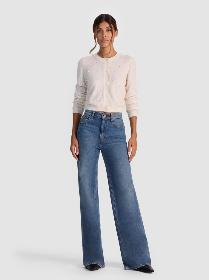 DOLLIE EMBELLISHED CARDIGAN - ECRU image 1 - Alice And Olivia