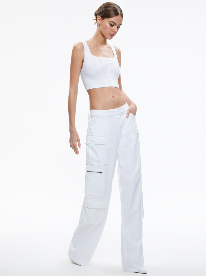 CAY CARGO JEAN - WHITE image 4 - Alice And Olivia