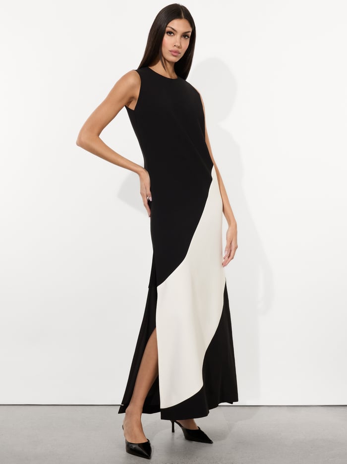 KATE MAXI DRESS - BLACK/OFF WHITE image 4 - Alice And Olivia