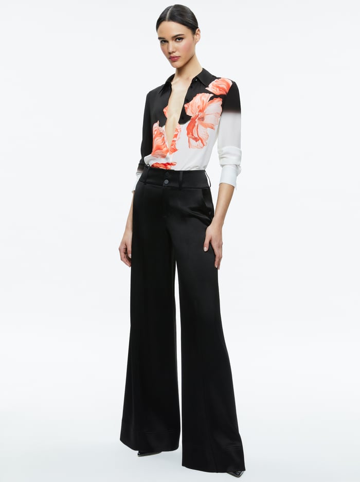 BRADY SILK BLOUSE - DREAM LIFE BLACK image 4 - Alice And Olivia
