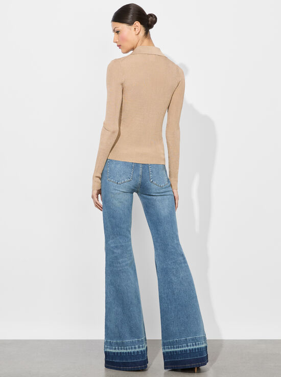 TAN-NEALIE RIBBED POLO