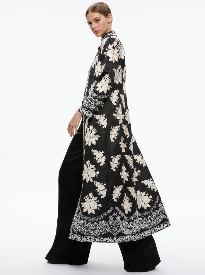 THOMAS EMBROIDERED COAT - BLACK/SILVER image 4 - Alice And Olivia