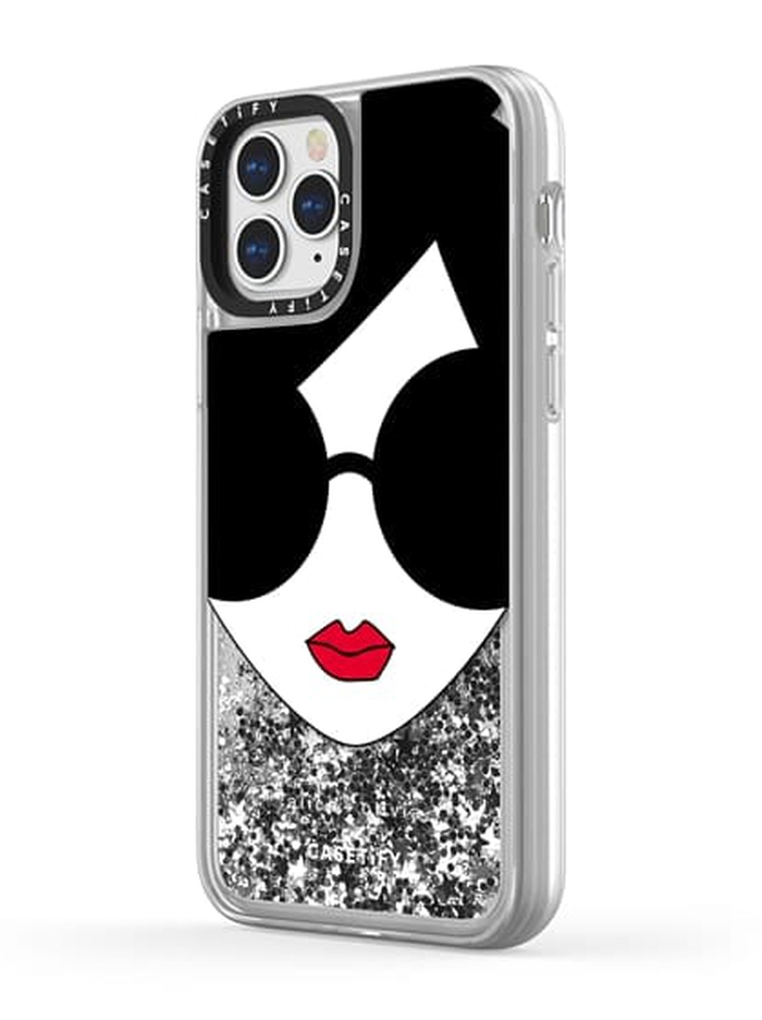 Ao X Casetify Staceface Glitter Case For Iphone 11pro In Silver Alice And Olivia