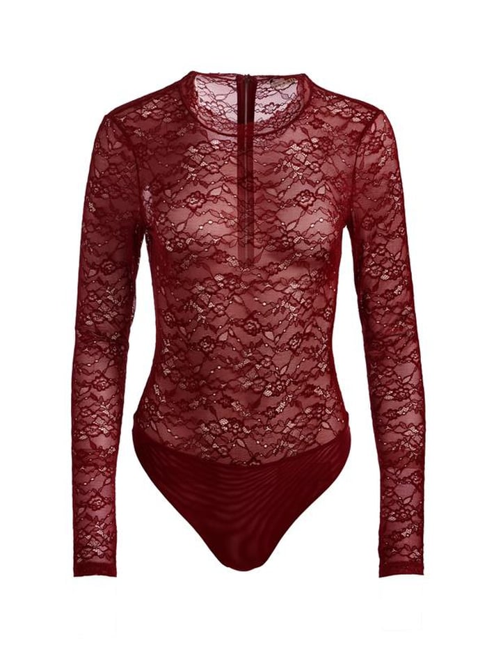 TAEYN LACE BODYSUIT - OXBLOOD image 5 - Alice And Olivia
