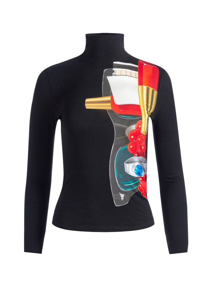 A+O X TOM WESSELMANN DELAINA LONG SLEEVE TURTLENECK TOP - STILL LIFE image 5 - Alice And Olivia