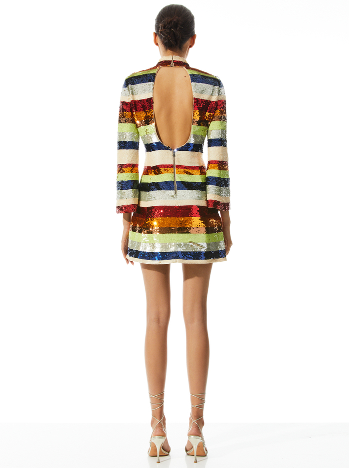 MAILYNN SEQUIN MINI DRESS - STRIPE MULTI image 1 - Alice And Olivia