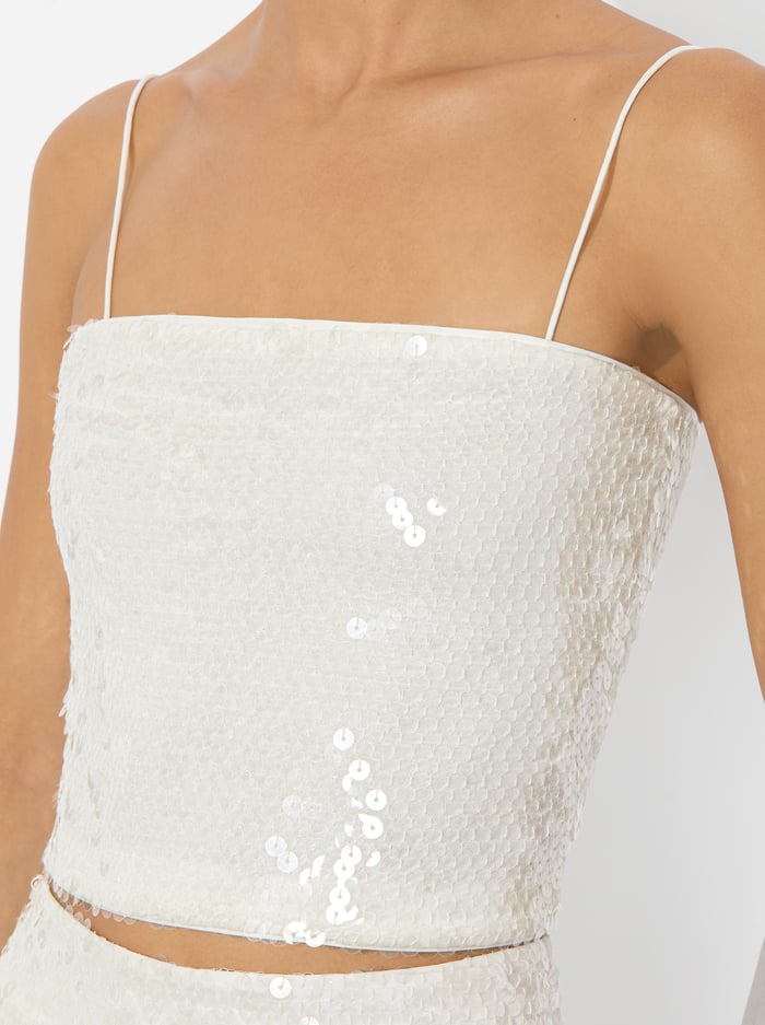 CERESI EMBELLISHED TOP - OFF WHITE/CLEAR image 3 - Alice And Olivia