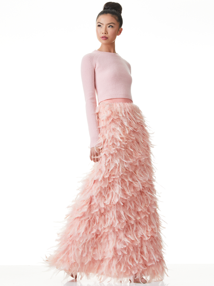 URSULA FEATHER BALL GOWN SKIRT - PINK image 2 - Alice And Olivia