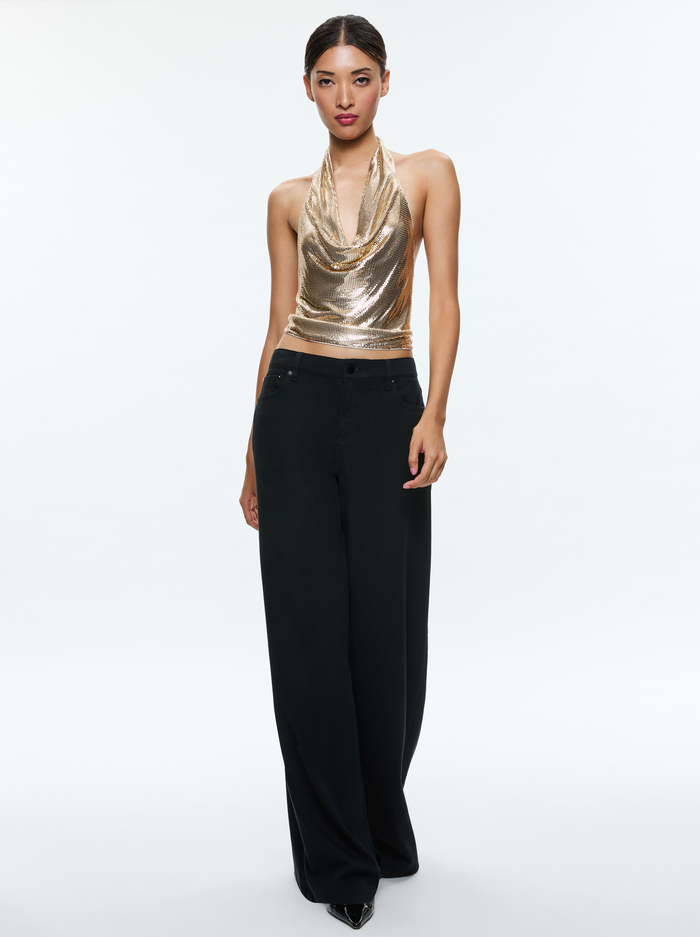 OLETA CROP TOP - PALE GOLD image 1 - Alice And Olivia