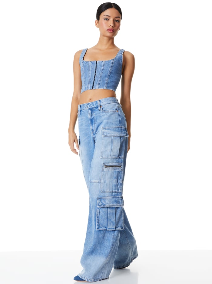 CAY CARGO JEAN - BREA BLUE image 4 - Alice And Olivia