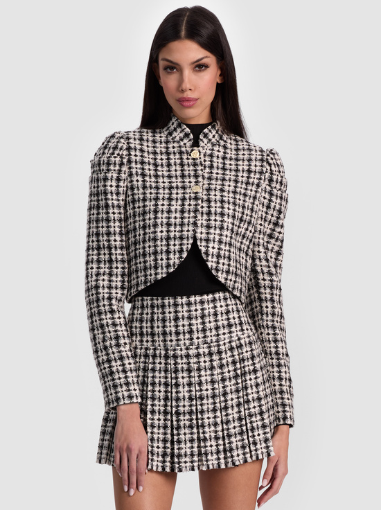 BLACK/OFF WHITE-ILARIA CROPPED JACKET