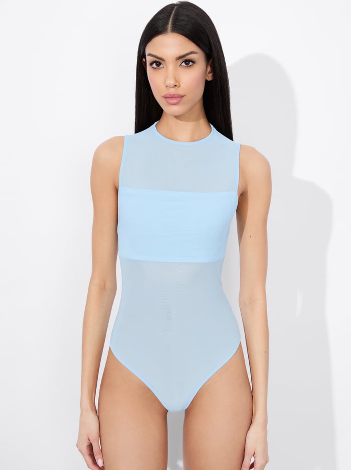 BANDEAU SLEEVELESS BODYSUIT - MINERAL BLUE - Alice And Olivia