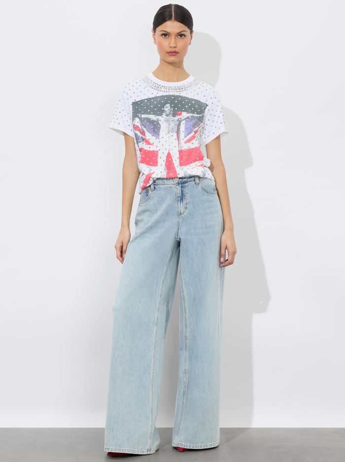 ALVERA EMBELLISHED TEE - OFF WHITE MULTI image 1 - Alice And Olivia