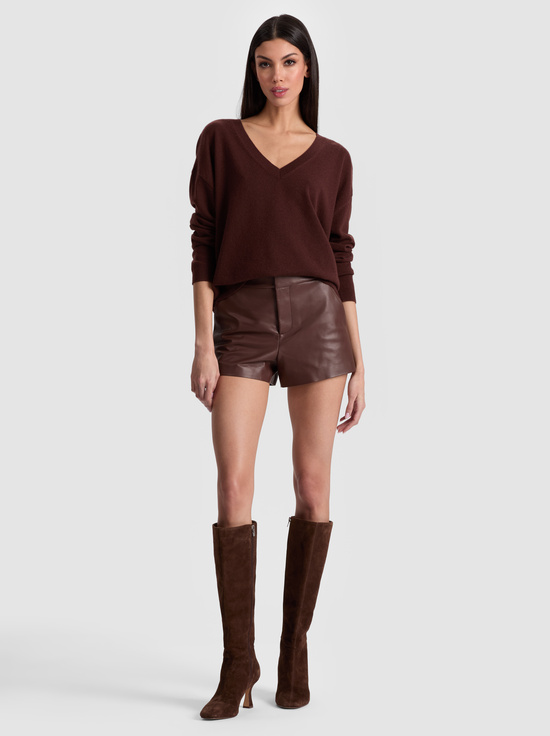 MOCHA-WILLIAMS CASHMERE PULLOVER