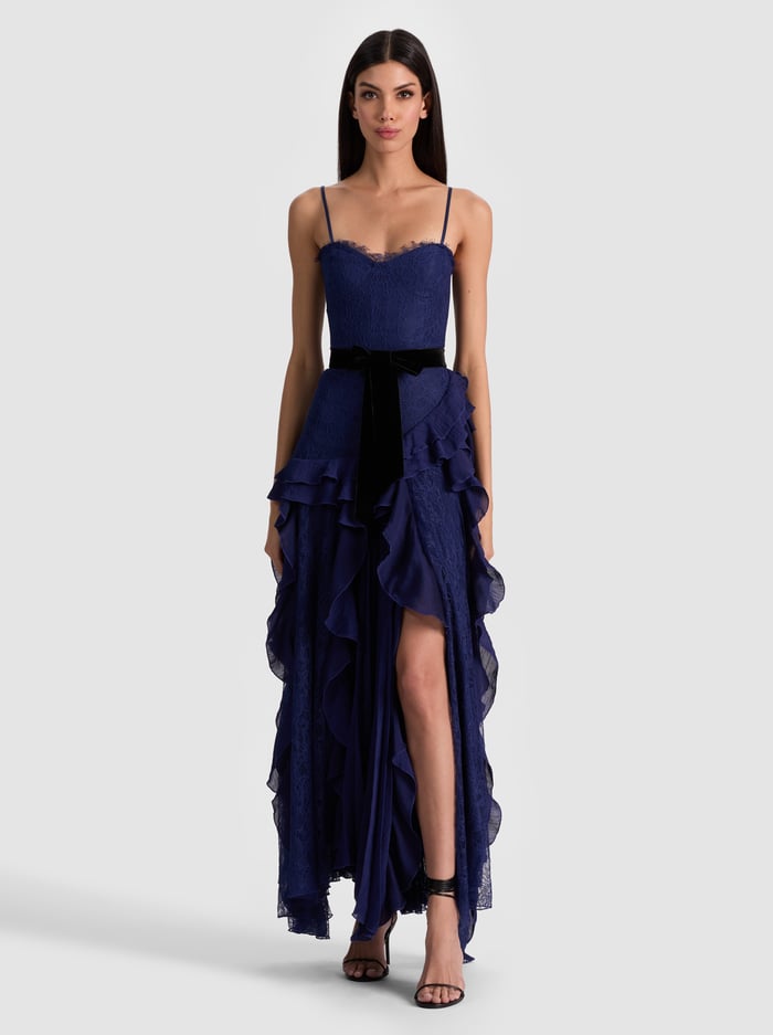 MILLA LACE MAXI DRESS - MIDNIGHT BLUE image 3 - Alice And Olivia