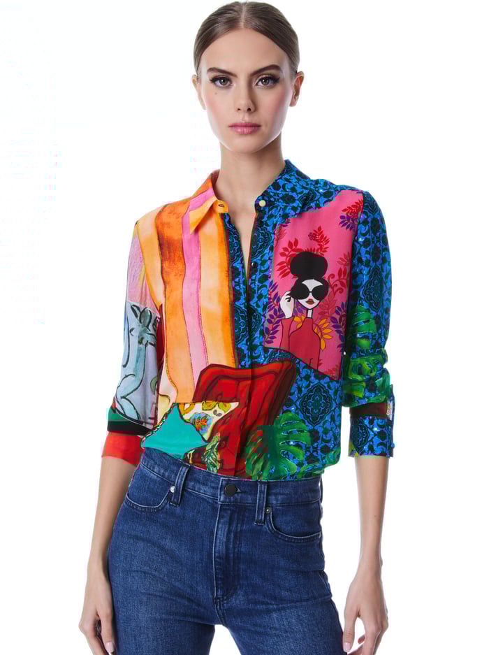 WILLA SILK BLOUSE - THE PARLOUR - Alice And Olivia
