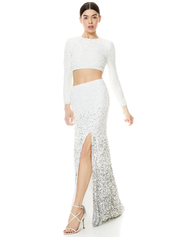 LACEY SEQUIN CROP TOP - OFF WHITE image 4 - Alice And Olivia