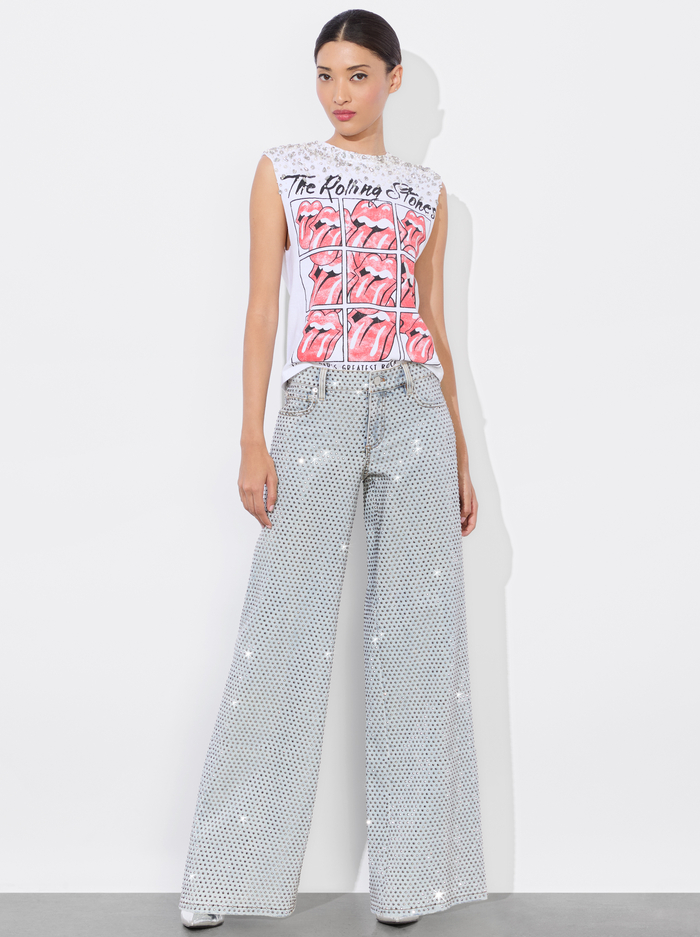 MICAH MUSCLE TANK - OFF WHITE MULTI image 3 - Alice And Olivia