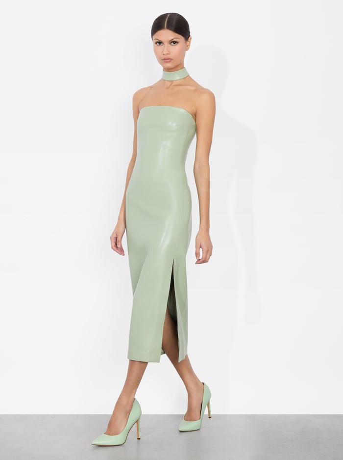 GEORGIE VEGAN MIDI DRESS - SAGE image 4 - Alice And Olivia