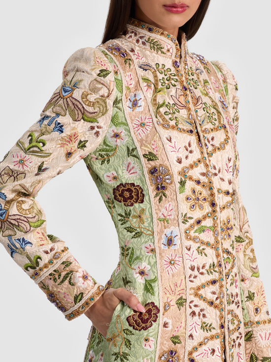 CHAMPAGNE/MULTI-THOMAS EMBELLISHED COAT