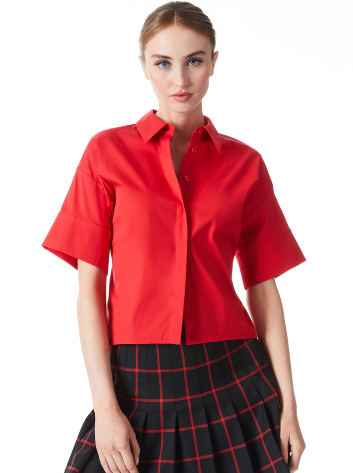 EDYTH BUTTON DOWN - PERFECT RUBY - Alice And Olivia