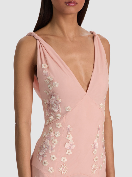 PEARL BLUSH MULTI-ANDRINA EMBELLISHED GOWN