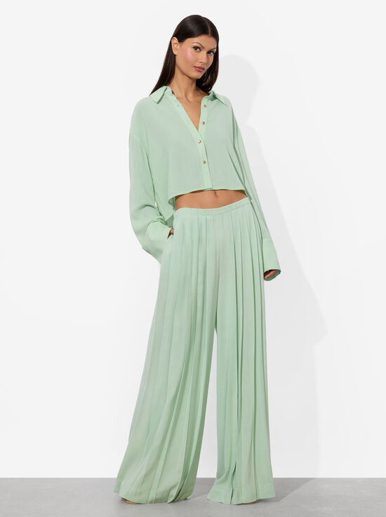 GREEN TEA-JENNA PLEATED PULL ON PANT