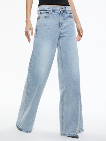 ROCKSTAR BLUE-TRISH MID RISE BAGGY JEAN