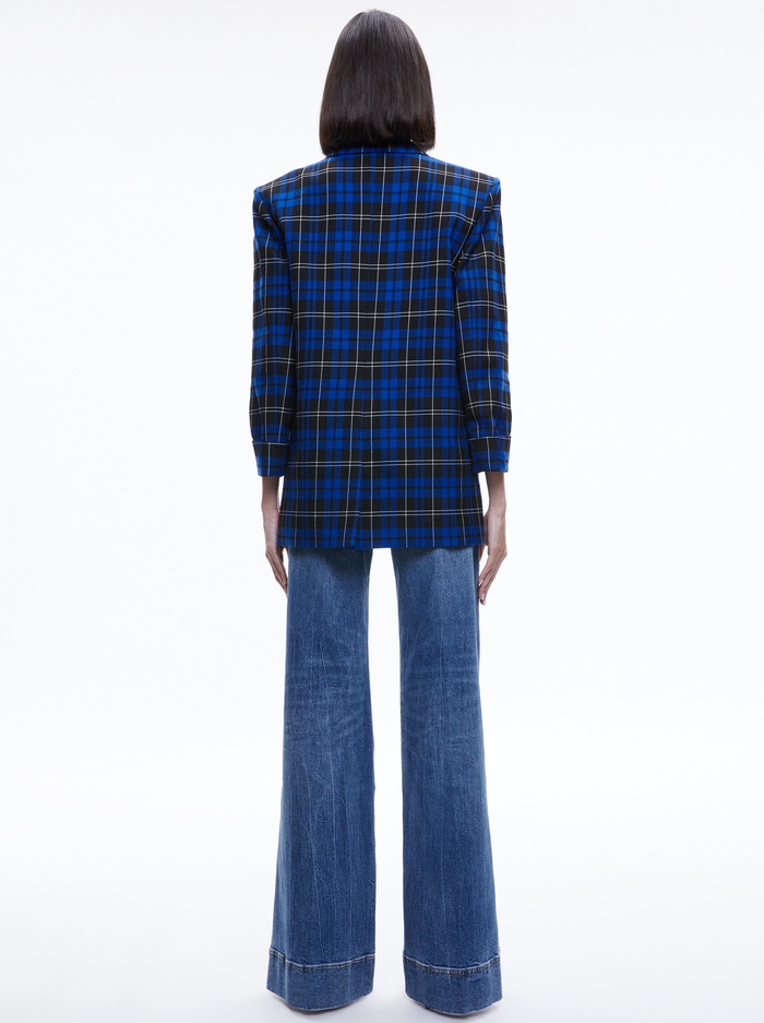 ASHLEY OVERSIZED BLAZER - SCHOOLGIRL PLAID SAPPHIRE image 1 - Alice And Olivia