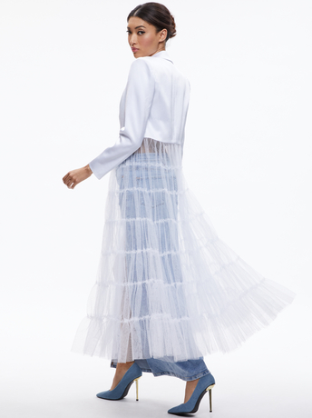 WHITE-EVERLY TULLE BLAZER