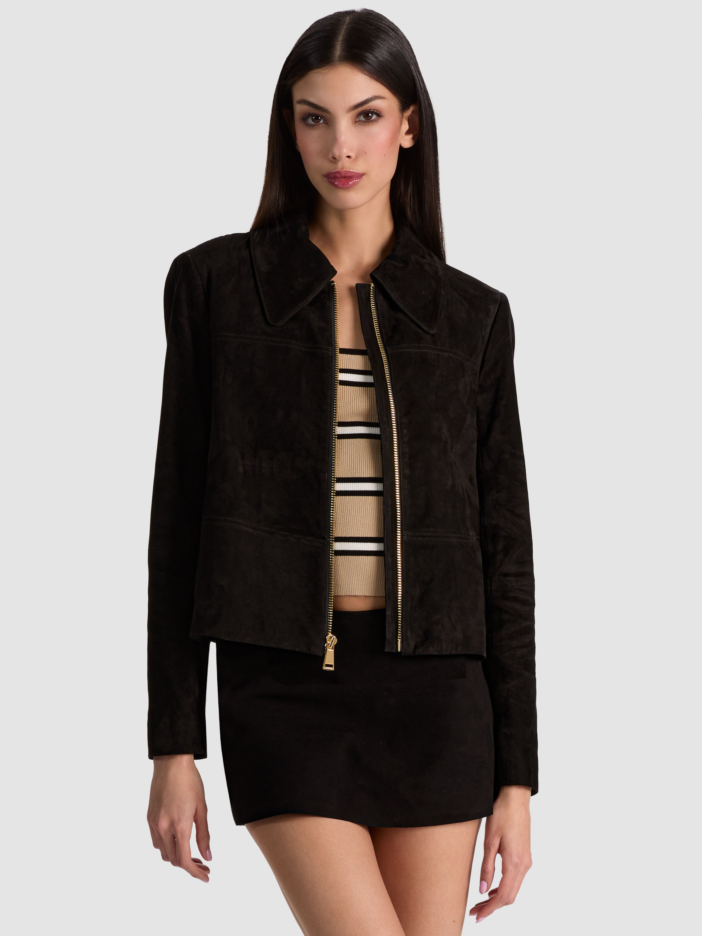 NEW HARVEY LEATHER JACKET in BLACK | ALICE + OLIVIA