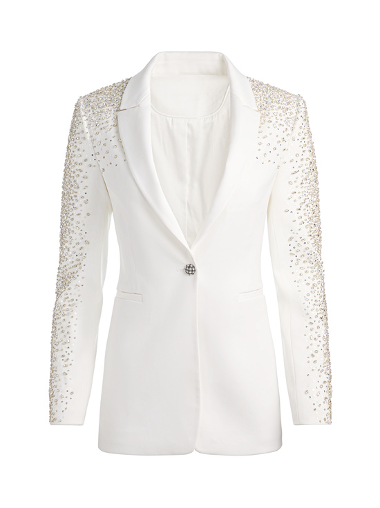 OFF WHITE-BREANN EMBELLISHED FITTED BLAZER