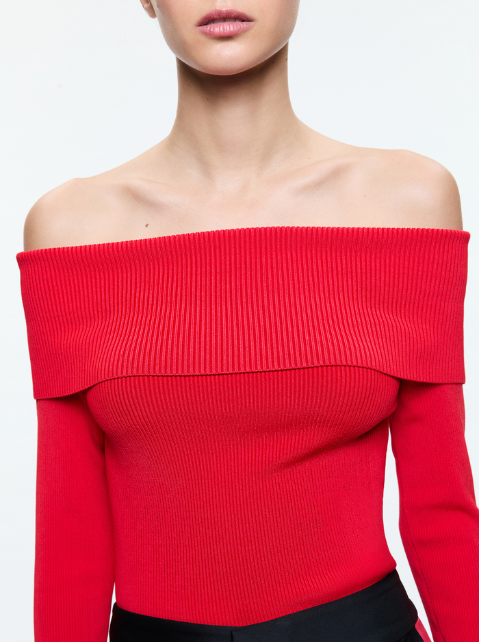 DOLAN PULLOVER - BRIGHT RUBY image 3 - Alice And Olivia