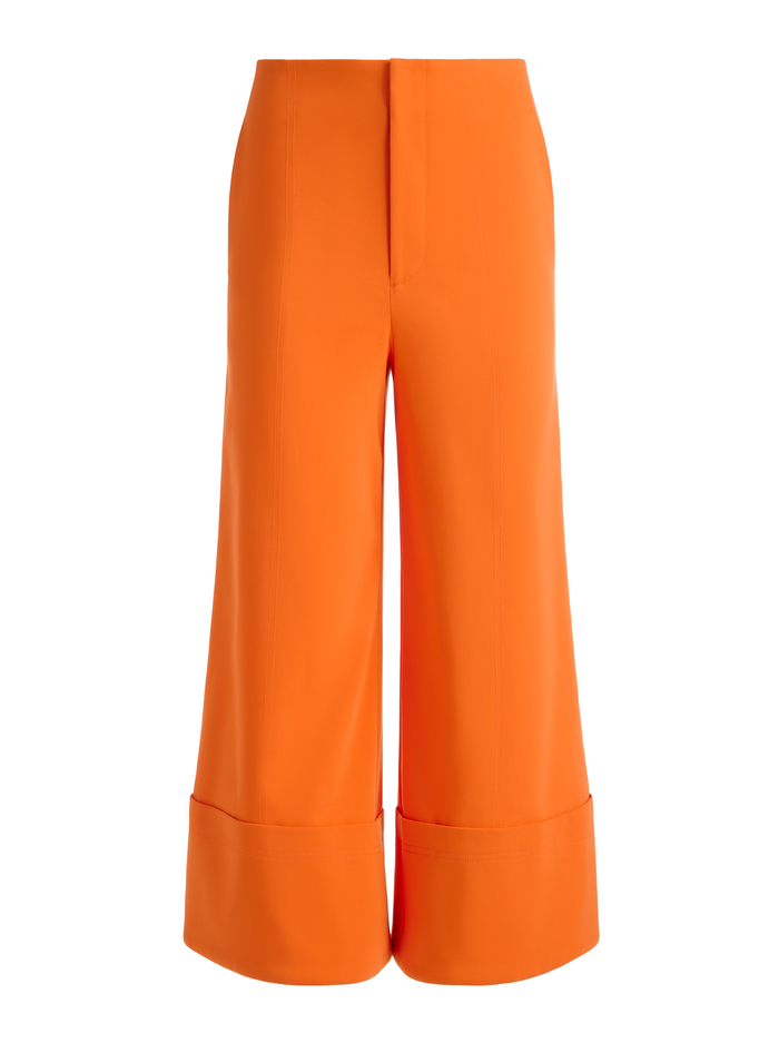 ANDRA WIDE LEG CROPPED CUFF PANT - LIGHT MANGO image 5 - Alice And Olivia