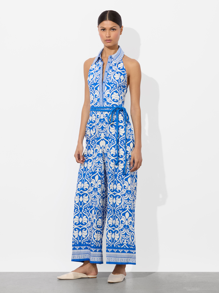 ALARA LINEN JUMPSUIT - SOIREE TRUE BLUE image 3 - Alice And Olivia