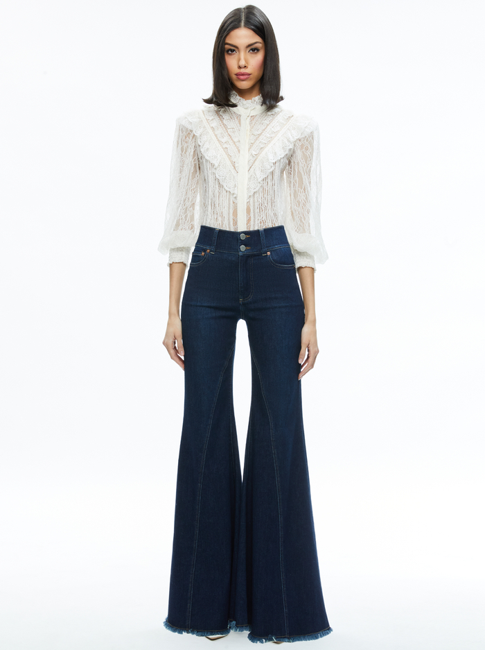 RHEBA LACE BLOUSE - OFF WHITE image 4 - Alice And Olivia