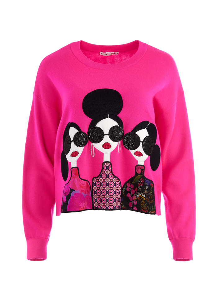 NYLA STACE FACE PULLOVER - WILD PINK MULTI image 5 - ALICE + OLIVIA