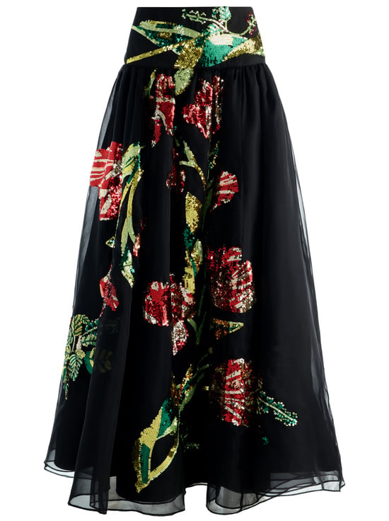SOFT TULIP BLACK-ORIANA EMBELLISHED GOWN SKIRT