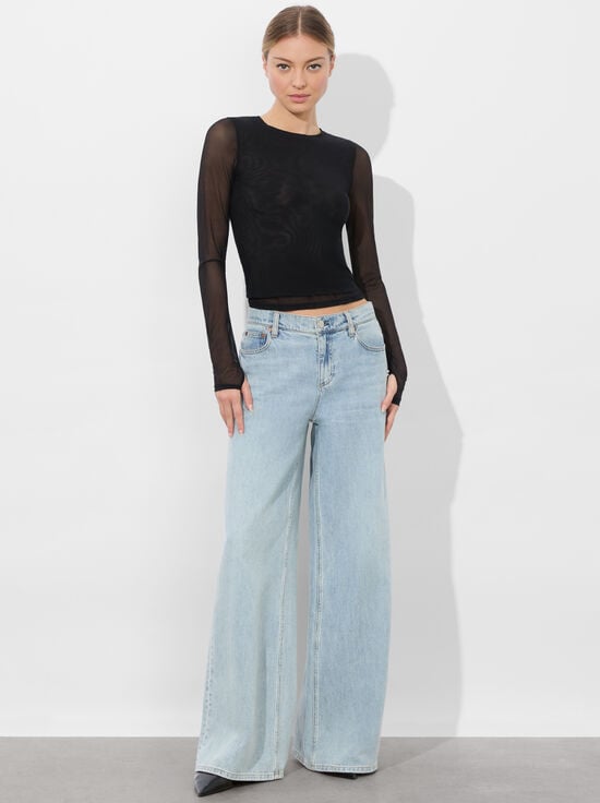 BLACK/BLACK-DELAINA LAYERED TOP