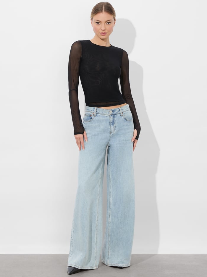 DELAINA LAYERED TOP - BLACK/BLACK image 2 - Alice And Olivia