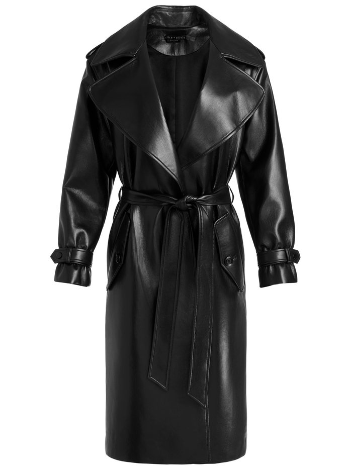 NEVADA VEGAN TRENCH - BLACK image 5 - Alice And Olivia