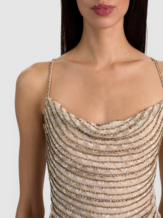 ALMOND/CLEAR CRYSTAL-HARMON CRYSTAL SLIP TANK