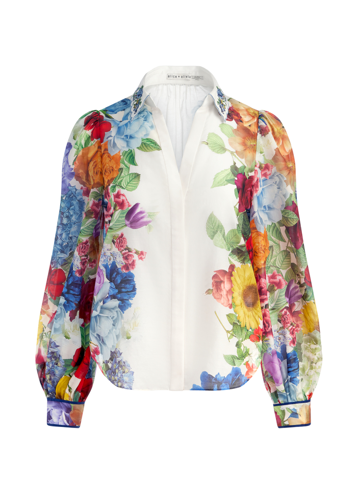 ROANNE BUTTON DOWN - GARDEN BRUNCH OFF WHITE image 5 - Alice And Olivia